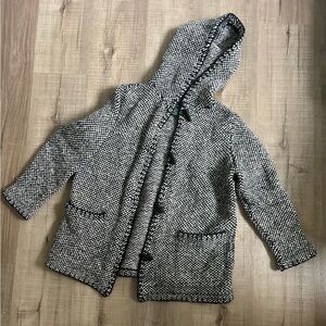 Ralph Lauren Black and White Lambswool Hooded Sweater